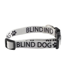 CENWA Blind Dog Collar Blind Dog Alerts Blind Dogs Special Needs Dog Adjustable Dog Collar (White Blind Dog)