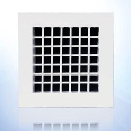 6" x 6" Duct Hole [7.6" x 7.6" Face] Aluminum Double Deflection Adjustable Air Supply Register Without Damper - Full Vertical/Horizontal Airflow Control - HVAC Wall Vent Cover