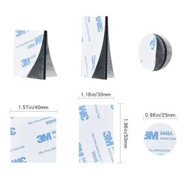 HSTECH 60Pcs Double Sided Foam Tape Strong Pad Super-Sticky Adhesive for Walls and Door