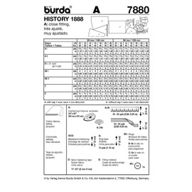 Burda Ladies Costume Historical Dress 1888 Sewing Pattern