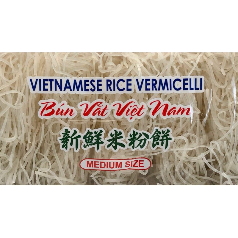 Three Ladies Brand Vietnamese Rice Vermicelli, Medium Size Noodles, 1