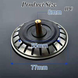 Upgraded Kitchen Sink Plug Strainer Stainless Steel Strainers Sink Plugs Replacement Drain Stoppper for Food/Hair Catcher - UK Sinks Hole Diameter 78mm