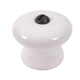 VAN DYKE'S RESTORERS White Porcelain 1 1/4 Inch Knob with Top Screw