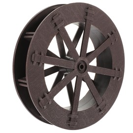 VOSAREA Fountain Water Wheel Decor Tabletop Wood Water Wheel Fountain Feng Shui Sculpture for Fish Tank Bonsai Micro Landscape Layout Decor (5.31X5.31inch)