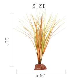 CRITTZOO Reptile Terrarium Plants, Bearded Dragon Tank Decor Accessories for Ball Python Leopard Gecko Tree Frog Tarantula Lizard Corn Snake Tortoise Chameleon Crested Gecko - Fake Desert Dry Grass