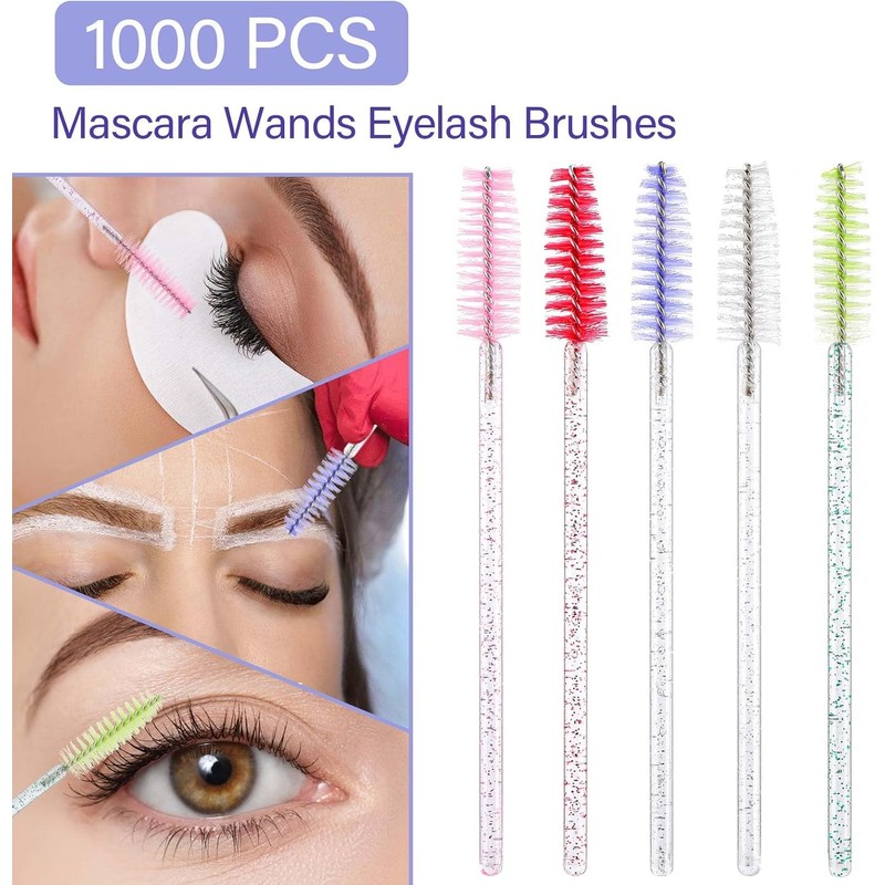 Tbestmax 1000 Varitas de Mascara Desechables Cepillos de Pestañas Spoolies