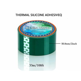 CoYlBod High-Temp Epoxy Tape - 2" x 108ft Heat-Resistant Molding Tape, No Residue & High Adhesion for River Tables, Resin Molding, Paint Protection, DIY Crafts (Green)
