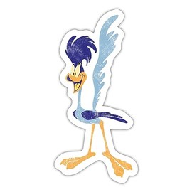 Spreadshirt Looney Tunes Road Runner Vintage Sticker, 10 x 10 cm, White Matte