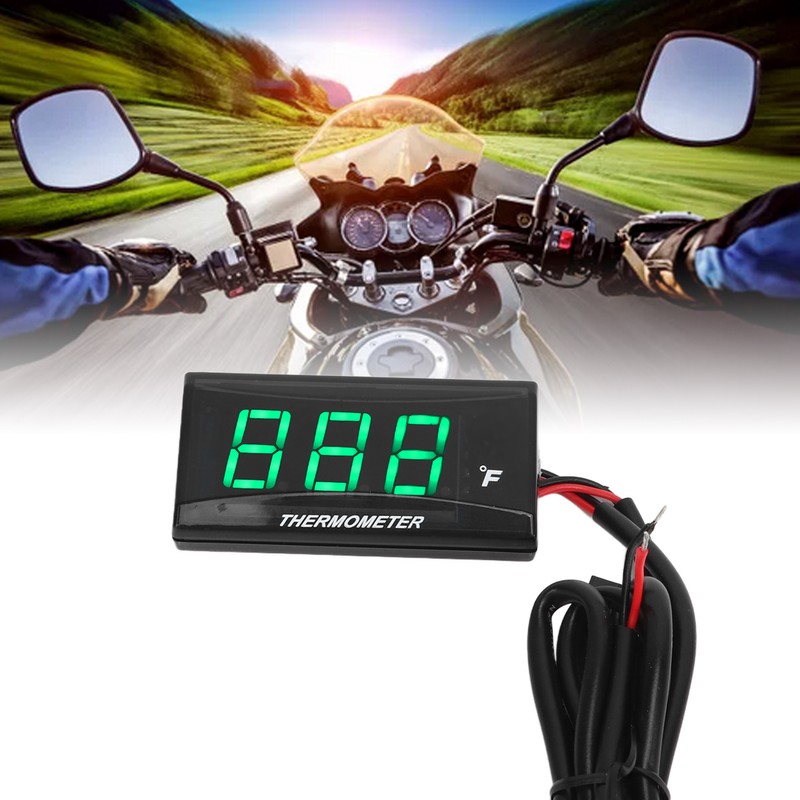 Motorcycle Water Temperature Gauge Ultra Thin LCD Display ABS Housing