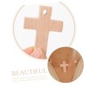 COHEALI 5sets Wooden Cross Keychain Craft Keychain Religious Charm Decor