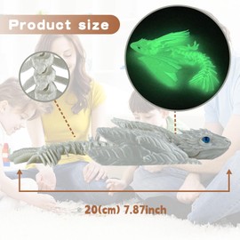 SGYYSG Feathered Wyvern Dragon,3D Printed Dragon, Articulated Dragon with Wings, 3D Printed Toys, Desktop Pet - Perfect for Fantasy Enthusiasts (Noctilucent Green)