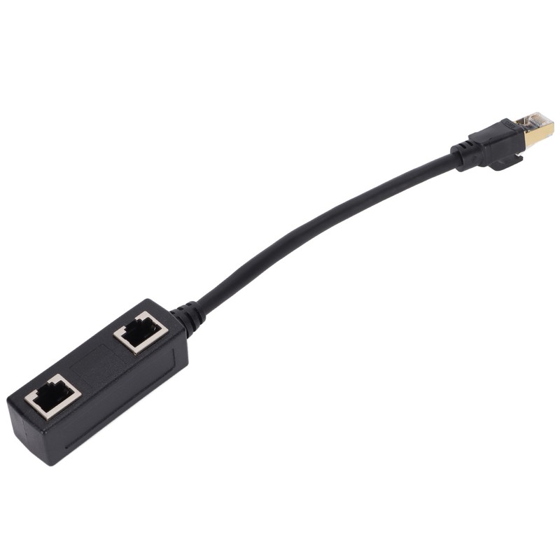 Ethernet Splitter Practical Stable Reliable Durable Black CAT8 Network Cable