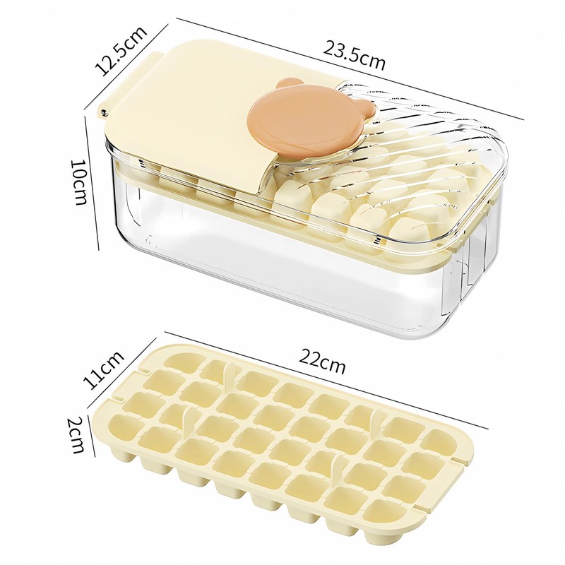 Food-Grade Ice Cube Tray, Quick-Release 32 Ice Cube Mold with