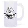 100 North Samoyed Frosted Matte 16 Ounce Glass Beer Mug