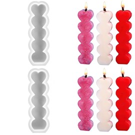 Love Heart Shape Candle Silicone Molds for Making Candle Resin Pillar, DIY Craft Art Supplies Valentine's Day (2)