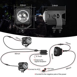 Auto Power Plus Whip Lights for Side by Side 2PCS Whipless LED Whip Light Pods with Switch & Remote RGBW Chase Lights Antenna LED Light Whips Kit for UTV ATV RZR Can Am SxS Boat Truck