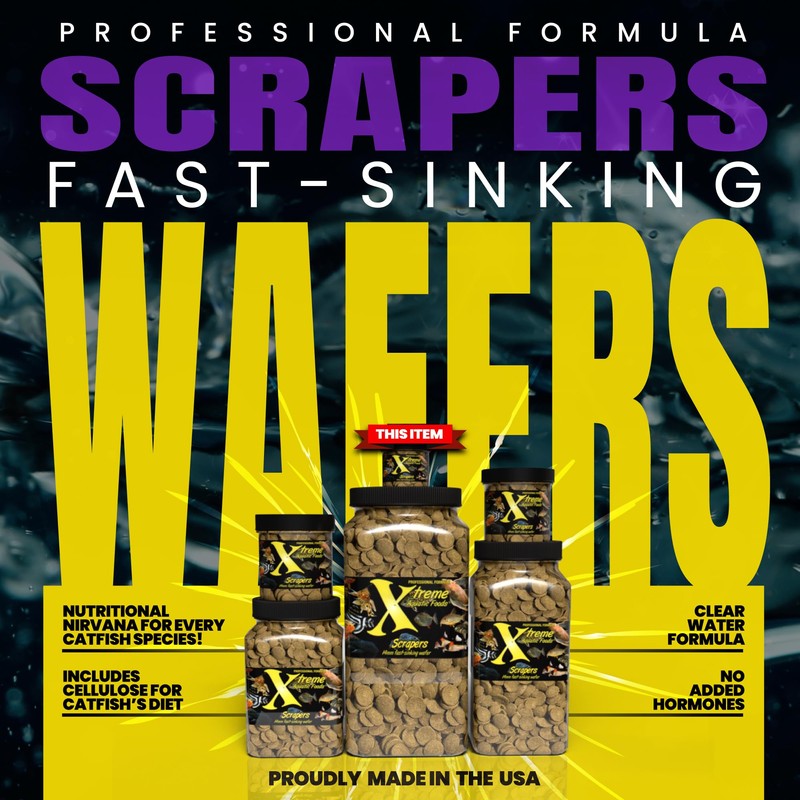 Xtreme Scrapers Wafers - Premium 14mm Fast-Sinking Fish Food –