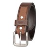 Dickies Men's Leather Canvas Inlay Belt, Brown, Medium