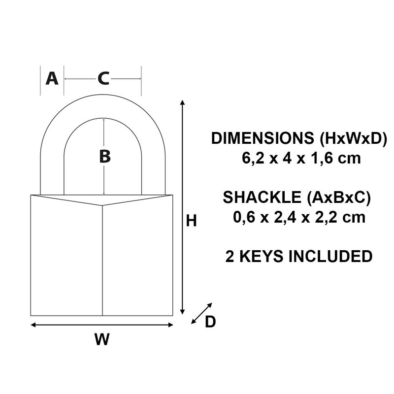 Master Lock 2840EURD Key Padlock with Extra Thick Solid Brass