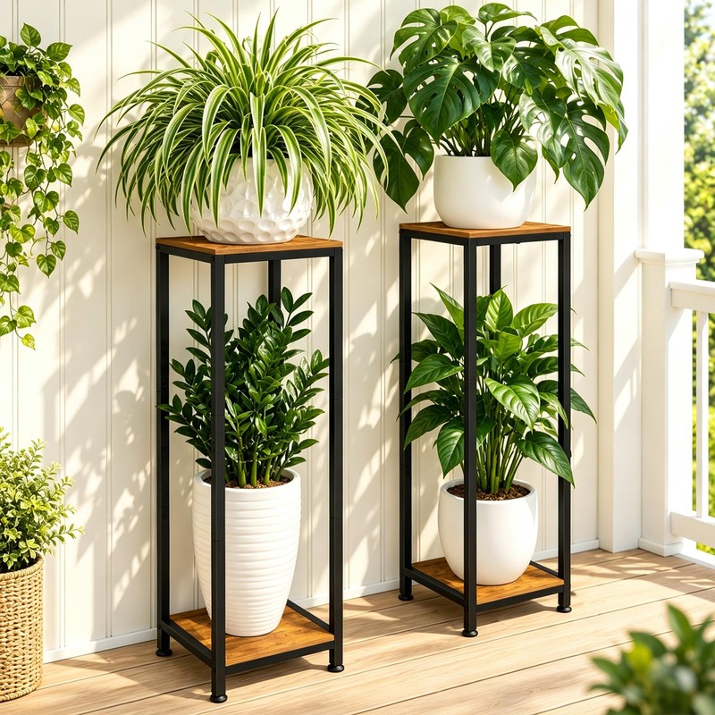 2-Pack Plant Stand Indoor, 41'' Extra Tall Wood Plant Stands