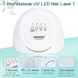 JODSONE 23 PCS Gel Nail Polish Kit with U V Light Popular Color with Durable Base Coat Matte Glossy Top Coat