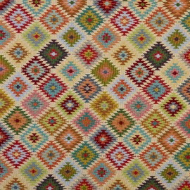 Kt KILOtela - Jacquard Goblin Recycled Upholstery Fabric for Chairs, Cushions, Sofa, Heavy Duty, Width 280 cm, Choice of Length 50 by 50 cm, Ixhuatan Diamonds