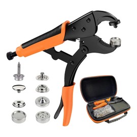 Buachois Snap Fastener Tool, Heavy Duty Snap Button Tool kit, Adjustable Snap Setter Tool Includes 1pc Snap Plier 240Pcs 15mm Snaps 3 Dies and 60Pcs Turnbuckle for Boat Cover, Tarps, Canvas, Leather