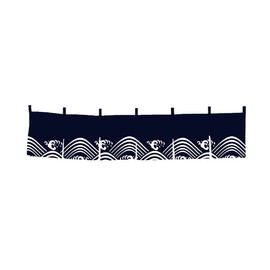UXOWOXU Pole Type Sea Wave Doorway Short Noren Curtain for Japanese Restaurant Decoration 40×140CM