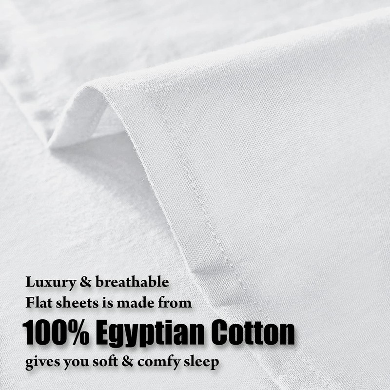 Danny Textiles Single Flat Sheet 100% Egyptian Cotton Flat Sheets