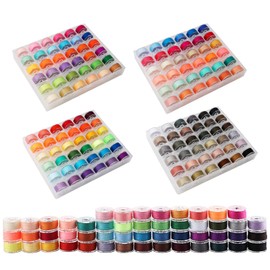 144Colors Prewound Bobbin Thread Plastic Size A SA156 Class 15 Polyester Thread 4Box Each 36Colors for Embroidery and Sewing Machine Use Bobbin with Thread Sewing Threads Assorted Colors