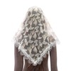 Mantveil Traditional Lace Church Veil: White Gold Embroidered Triangle Catholic