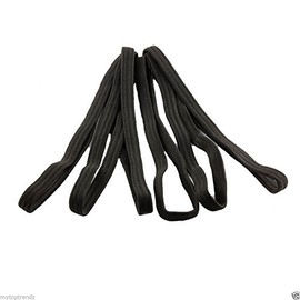 Mytoptrendz® Mens Pack Of 6 Black Thin Hair Elastic Football Sports Headband