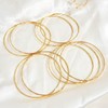 Jascatin 9PCS Multi layer Gold Metal Bangle Bracelet Layered Geometric