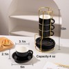 Sweejar Porcelain Espresso Cups with Saucers, 4 Ounce Stackable Cappuccino