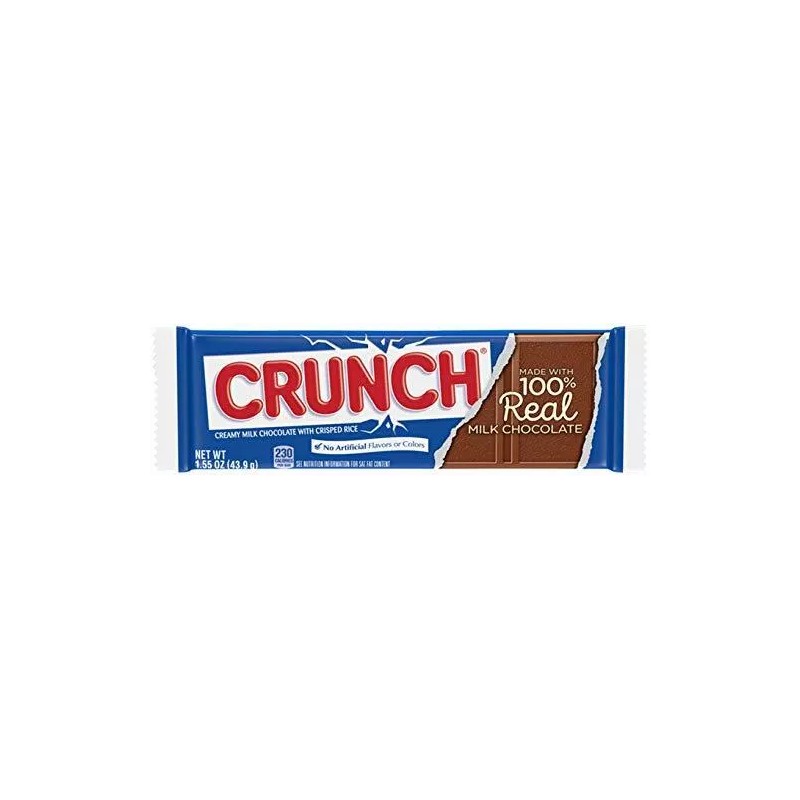 Crunch Milk Chocolate Candy Bars, Full Size Bulk Candy, 1.55