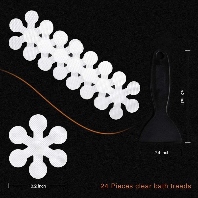 Secopad Bathtub Stickers Non-Slip, 12 PCS White Safety Shower Treads