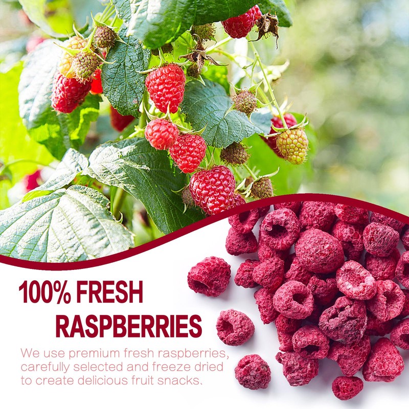 Freeze Dried Raspberries, Freeze Dried Fruit, 55G/1.94OZ