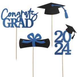 hhdatc Graduation Decorations Class of 2024 Centerpieces for Tables,Table Toppers Party Centerpiece Sticks Supplies Blue