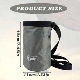 WisePoint Climbing Chalk Bag, Oxford Bouldering Chalk Bag Rock Climbing Bag with Adjustable Belt, Wear-resistant Rock Climbing Chalk Bag for Rock Climbing, Weightlifting (gray)