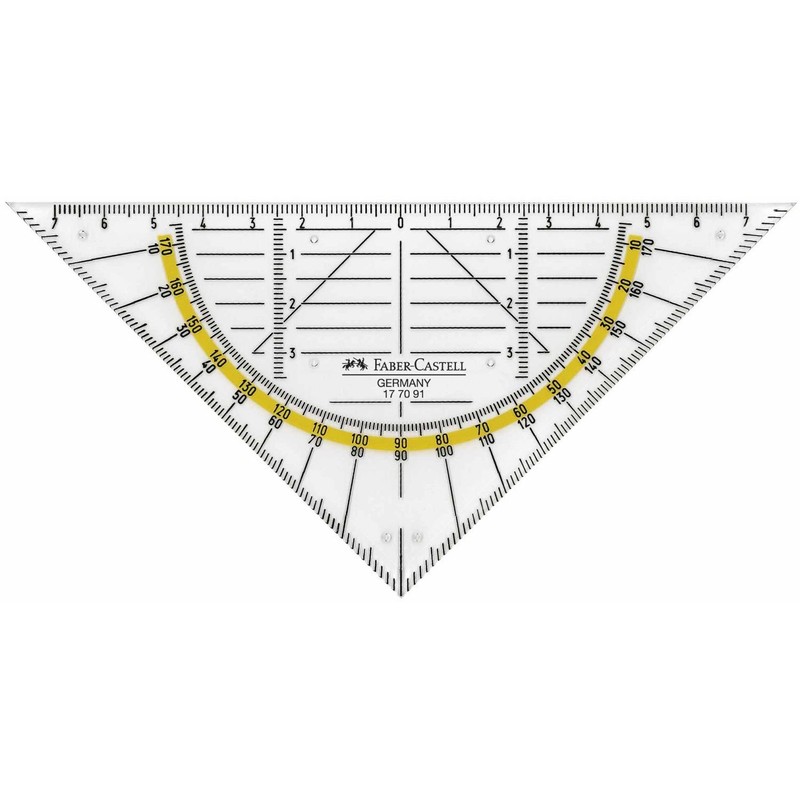 Faber-Castell 177091 Geometric Triangle Small 14 cm + 3 Pencils
