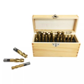 Unbranded HSS Tin Coated End Mill Set Of 20 Pieces 4 & 2 Flute 3/8 Inch – 3/4 Inch