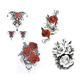 Rose Tattoos Anlers Tattoos Flowers Tattoos Fake Tattoos Rose-4
