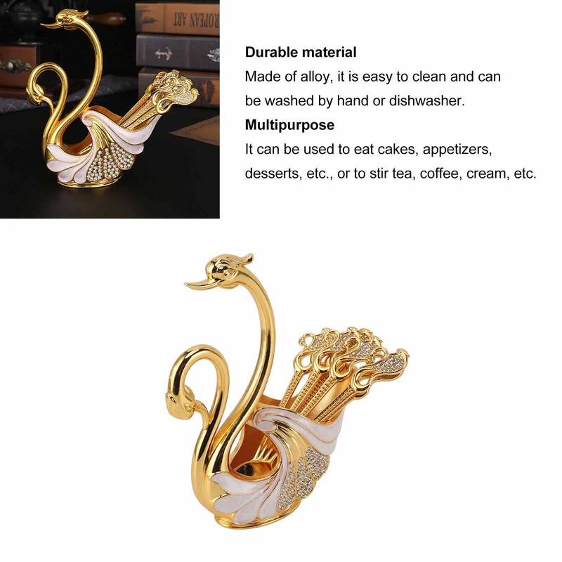 Swan Dinnerware Set Metal Tableware Cutlery Set Decorative Swan Base