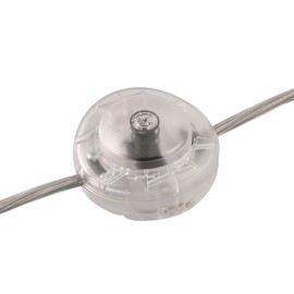 ElekTek Foot Press Switch in Line Push Button 65mm Diameter for 2 or 3 Core Flex Transparent