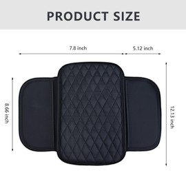 XUPEIXUN Car Center Console Cover,Microfiber Leather Car Armrest Cover Cushion with Storage Bags, Universal Car Armrest Storage Box Car Interior Accessories for Most Vehicles, Black