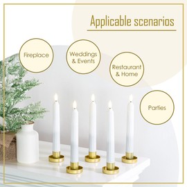 Smtyle Gold Minimalist Candlestick Holders Set of 5 Simple and Stylish Holders for Taper Candles and Candlesticks