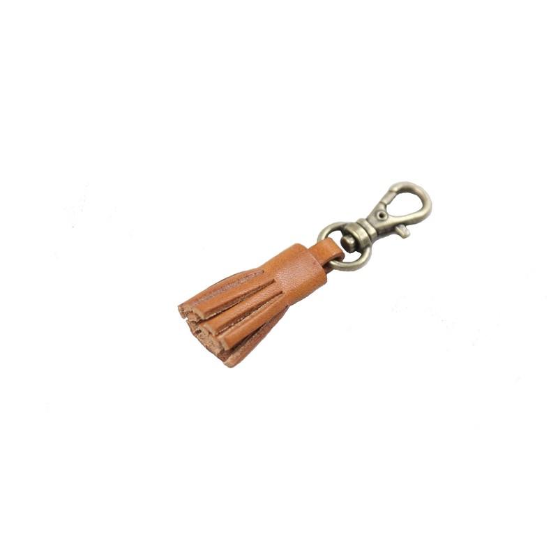 Polcolosso Original Tochigi Leather Carabiner Tassel Charm, Made in Japan,