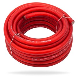 InstallGear 4 Gauge Red 25ft Power/Ground Copper Clad Aluminum Wire True Spec and Soft Touch Cable