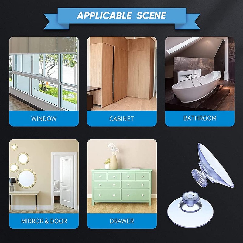 Dovhmoh 100pcs Transparent Suction Cup Plastic Suction Cup Without Hook