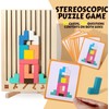 Abnaok Holzpuzzle Tetris, 3D Puzzle Tetris Spiel Kinder,30 Stück Intelligenz